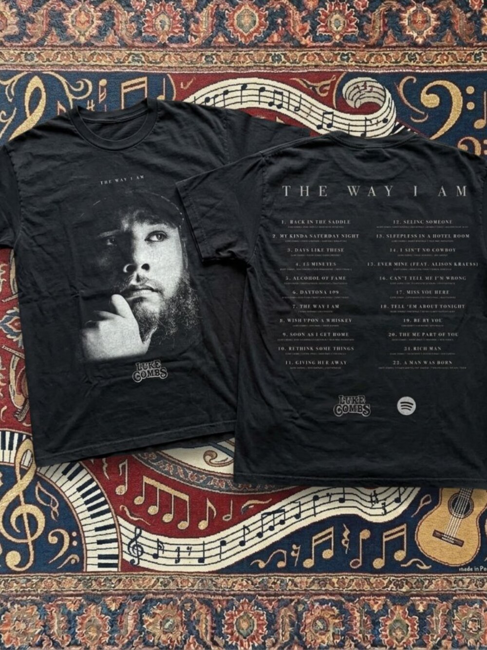 Vintage Luke Combs The Way I Am Double Sided Album Graphic Tee